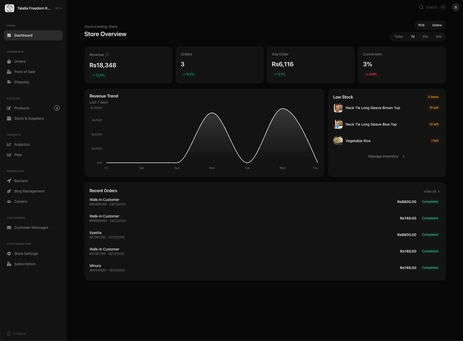 Dashify Dashboard - Dark Theme